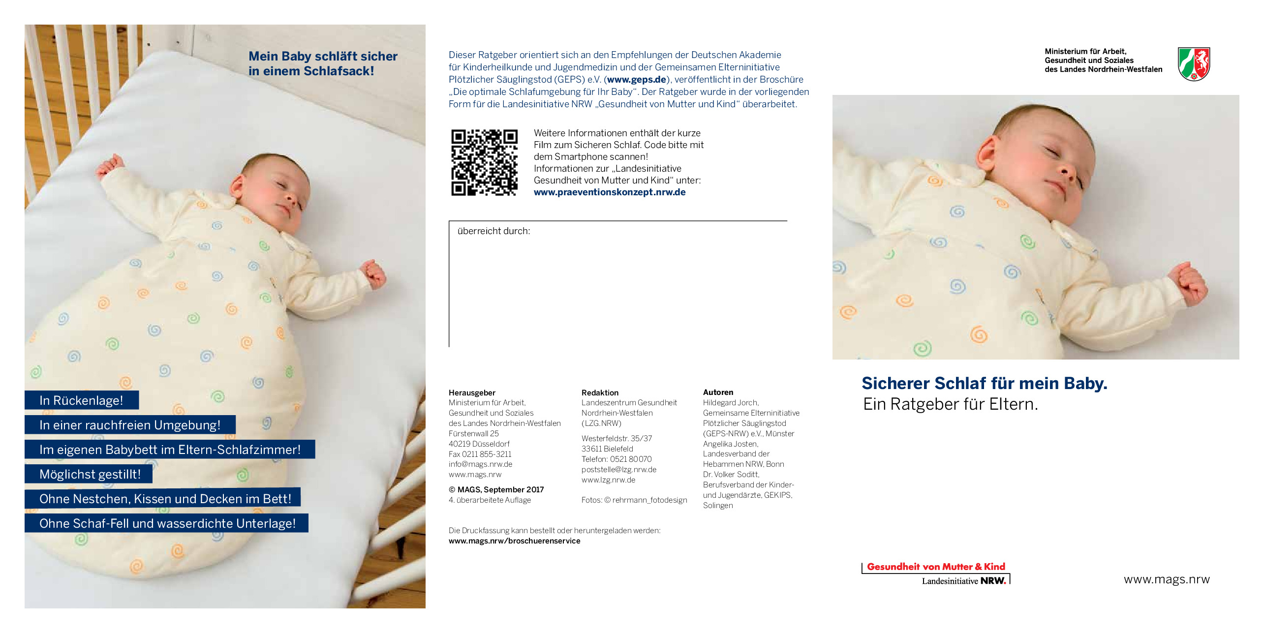 Broschürenservice NRW : Mags Shop - Sicherer Schlaf für mein Baby. [Flyer]