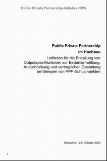 Vorschaubild 3: Leitfaden der PPP-Initiative: Outputspezifikationen