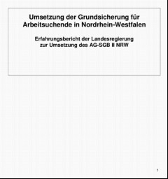Vorschaubild 3: Umsetzung der Grundsicherung für Arbeitssuchende in Nordrhein-Westfalen.